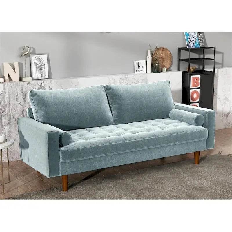 Luis Mid-century Modern Tufted Velvet Sofa