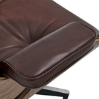 Mid-century Modern PU High-back Swivel Lounge Chair with Ottoman for Living Room and Bedroom