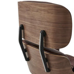 Mid-century Modern PU High-back Swivel Lounge Chair with Ottoman for Living Room and Bedroom