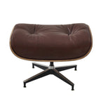 Mid-century Modern PU High-back Swivel Lounge Chair with Ottoman for Living Room and Bedroom