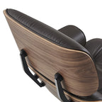 Mid-century Modern PU High-back Swivel Lounge Chair with Ottoman for Living Room and Bedroom