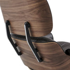 Mid-century Modern PU High-back Swivel Lounge Chair with Ottoman for Living Room and Bedroom