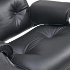 Mid-century Modern PU High-back Swivel Lounge Chair with Ottoman for Living Room and Bedroom