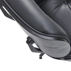 Mid-century Modern PU High-back Swivel Lounge Chair with Ottoman for Living Room and Bedroom