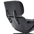 Mid-century Modern PU High-back Swivel Lounge Chair with Ottoman for Living Room and Bedroom