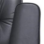 Mid-century Modern PU High-back Swivel Lounge Chair with Ottoman for Living Room and Bedroom