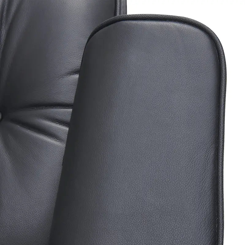 Mid-century Modern PU High-back Swivel Lounge Chair with Ottoman for Living Room and Bedroom