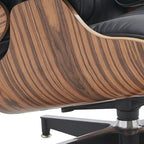 Mid-century Modern PU High-back Swivel Lounge Chair with Ottoman for Living Room and Bedroom