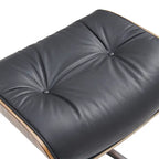 Mid-century Modern PU High-back Swivel Lounge Chair with Ottoman for Living Room and Bedroom