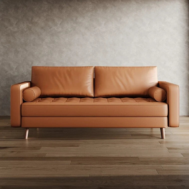 70 Upholstery Leather Square Arm Sofa