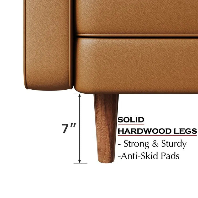 70 Upholstery Leather Square Arm Sofa