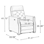 Alina 31.50 Wide Genuine Leather Power Recliner with USB Port