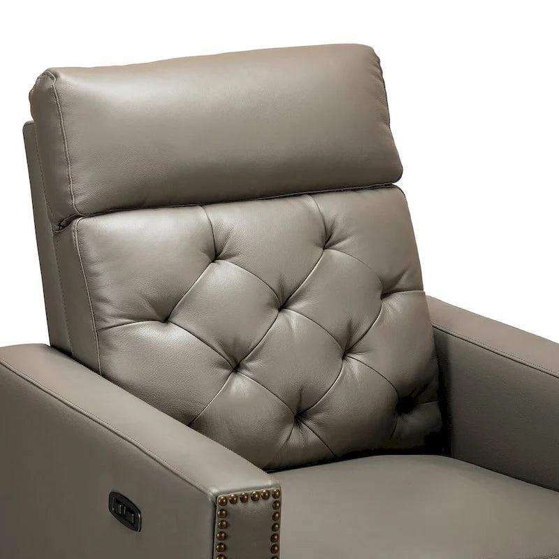 Alina 31.50 Wide Genuine Leather Power Recliner with USB Port