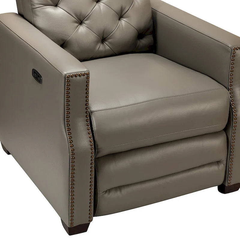 Alina 31.50 Wide Genuine Leather Power Recliner with USB Port