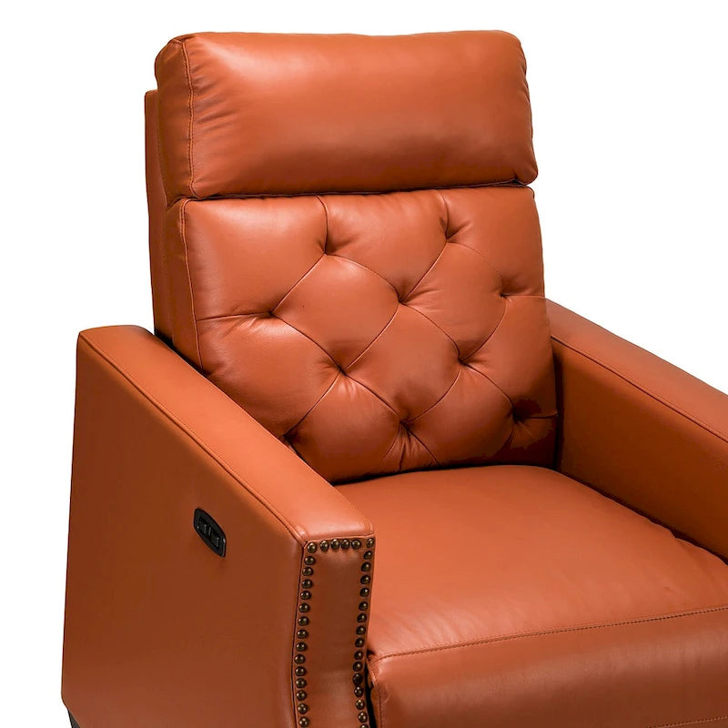 Alina 31.50 Wide Genuine Leather Power Recliner with USB Port