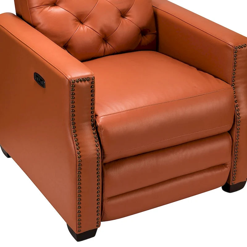 Alina 31.50 Wide Genuine Leather Power Recliner with USB Port