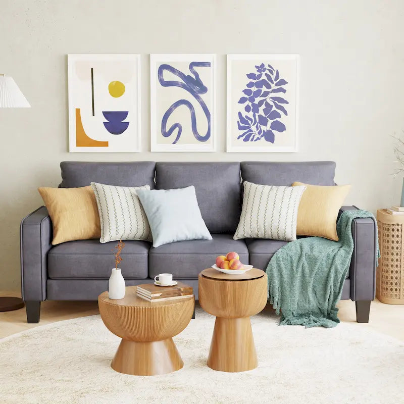 Fabric 3 Seater Sofa with Storage under the Cushion