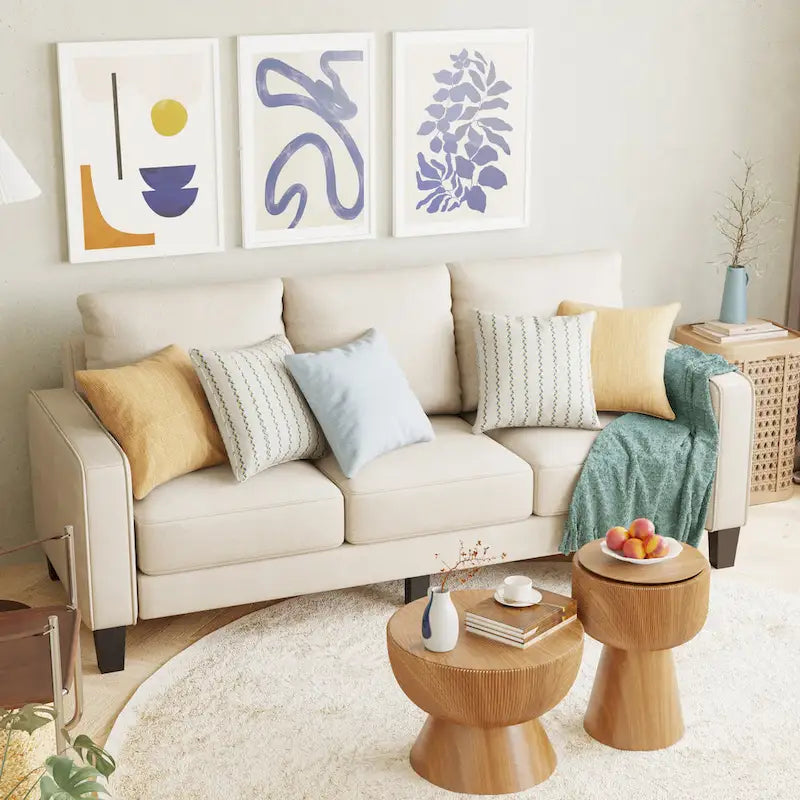 Fabric 3 Seater Sofa with Storage under the Cushion