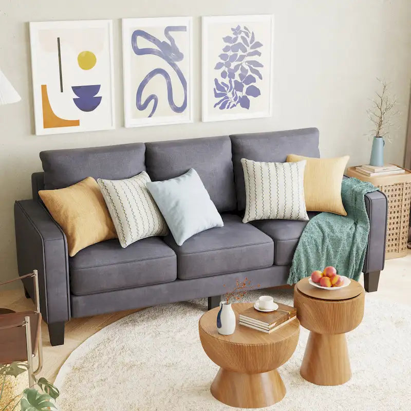 Fabric 3 Seater Sofa with Storage under the Cushion