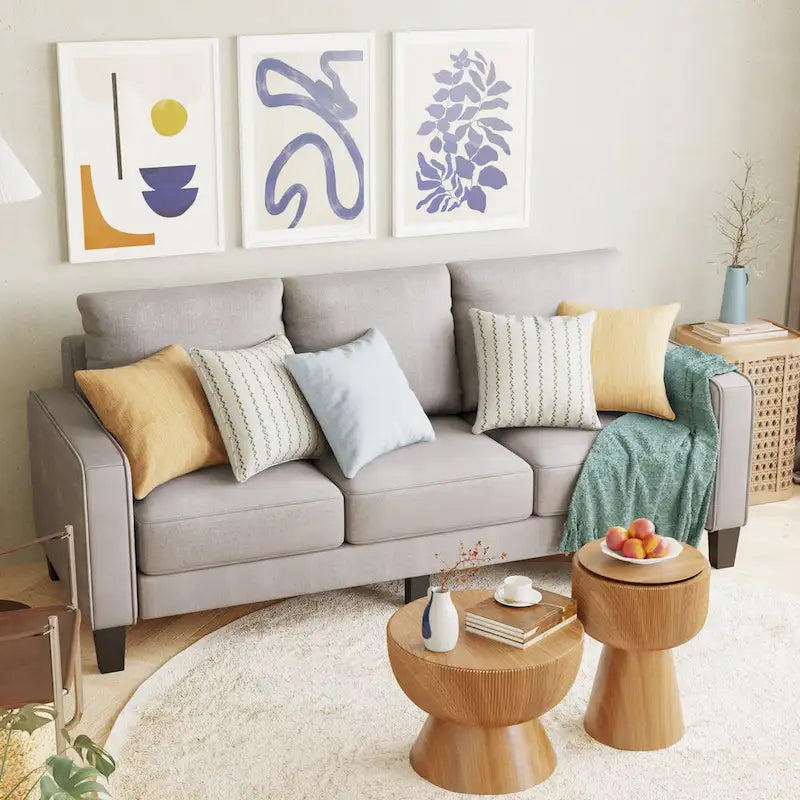 Fabric 3 Seater Sofa with Storage under the Cushion