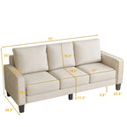 Fabric 3 Seater Sofa with Storage under the Cushion