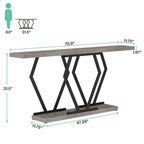 Modern Console Table, 70.9 Inch Extra Long Sofa Table with Faux Marble Tabletop Base Gold Frame for Living Room, White Gold