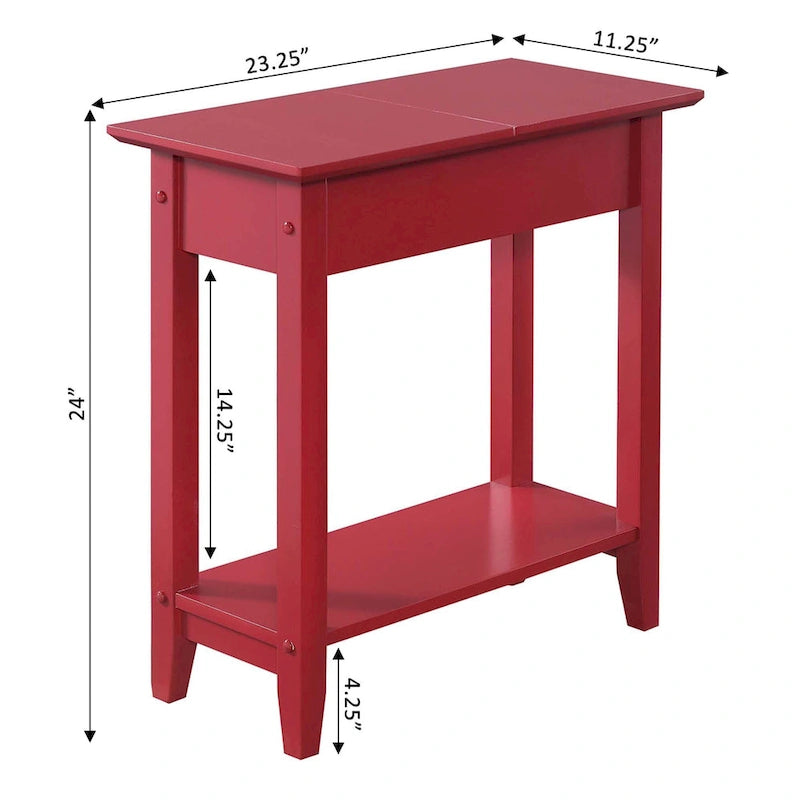 Convenience Concepts American Heritage Flip Top End Table with Shelf