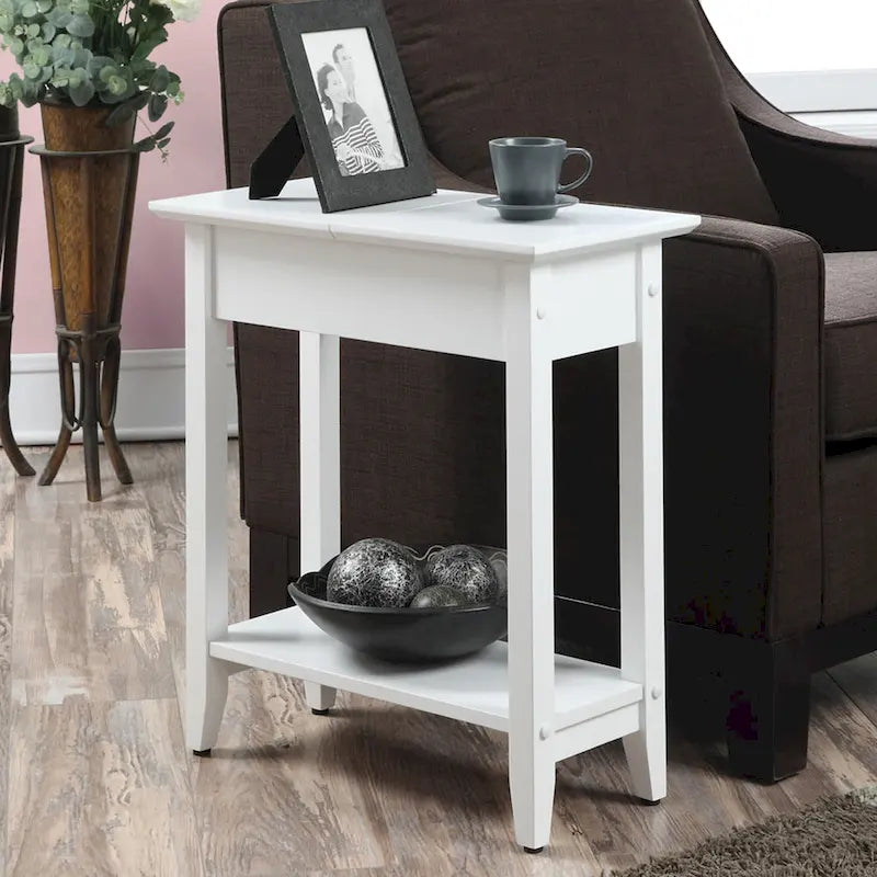 Convenience Concepts American Heritage Flip Top End Table with Shelf