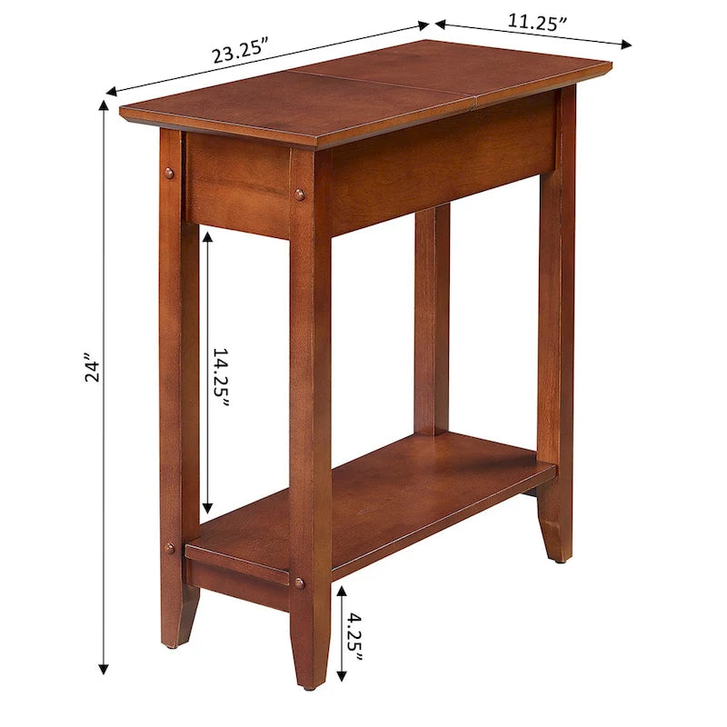 Convenience Concepts American Heritage Flip Top End Table with Shelf