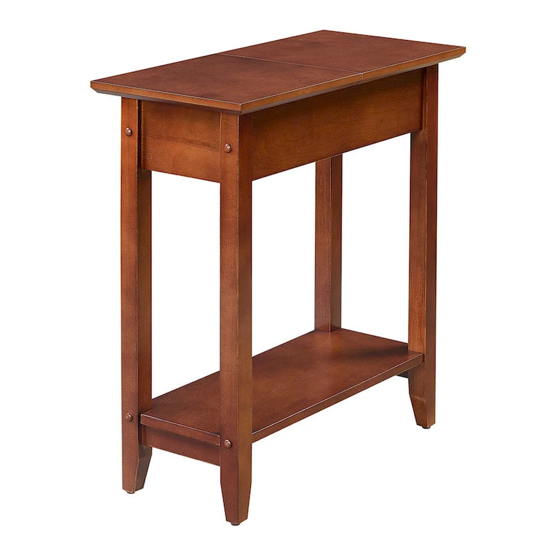 Convenience Concepts American Heritage Flip Top End Table with Shelf