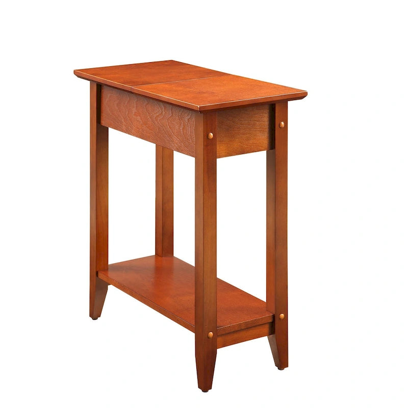 Convenience Concepts American Heritage Flip Top End Table with Shelf