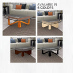 36 Triangular Mid Century Modern Accent Center Coffee Table with Glass Top and Wood Base for Living Room