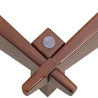 36 Triangular Mid Century Modern Accent Center Coffee Table with Glass Top and Wood Base for Living Room