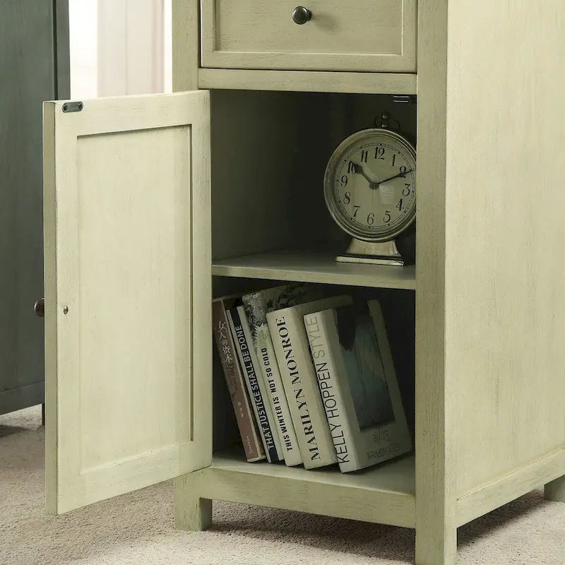 Kae Vintage 18-inch Solid Wood 1-Drawer Side Table by Furniture of America