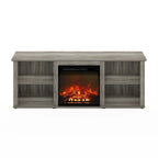 Furinno Classic 60 Inch TV Stand with Fireplace