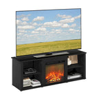 Furinno Classic 60 Inch TV Stand with Fireplace