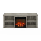 Furinno Classic 60 Inch TV Stand with Fireplace