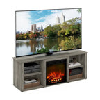 Furinno Classic 60 Inch TV Stand with Fireplace