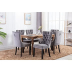 Modern Velvet Upholstered Dining Chair with Wood Legs,Set of 2