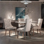 Modern Velvet Upholstered Dining Chair with Wood Legs,Set of 2