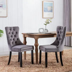 Modern Velvet Upholstered Dining Chair with Wood Legs,Set of 2