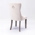 Modern Velvet Upholstered Dining Chair with Wood Legs,Set of 2