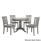 Wilmington II Round Pedestal Base Antique Grey 5-Piece Dining Set by iNSPIRE Q Classic