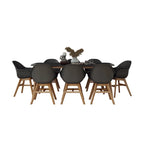 Midtown Concept Eucalyptus Ambar 9 Piece Dining set - With Cushions