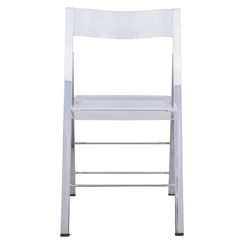 Menno Modern Acrylic Foldable Dining Chair with Sturdy Chrome Frame for Indoor Outdoor Events Party Office Kitchen
