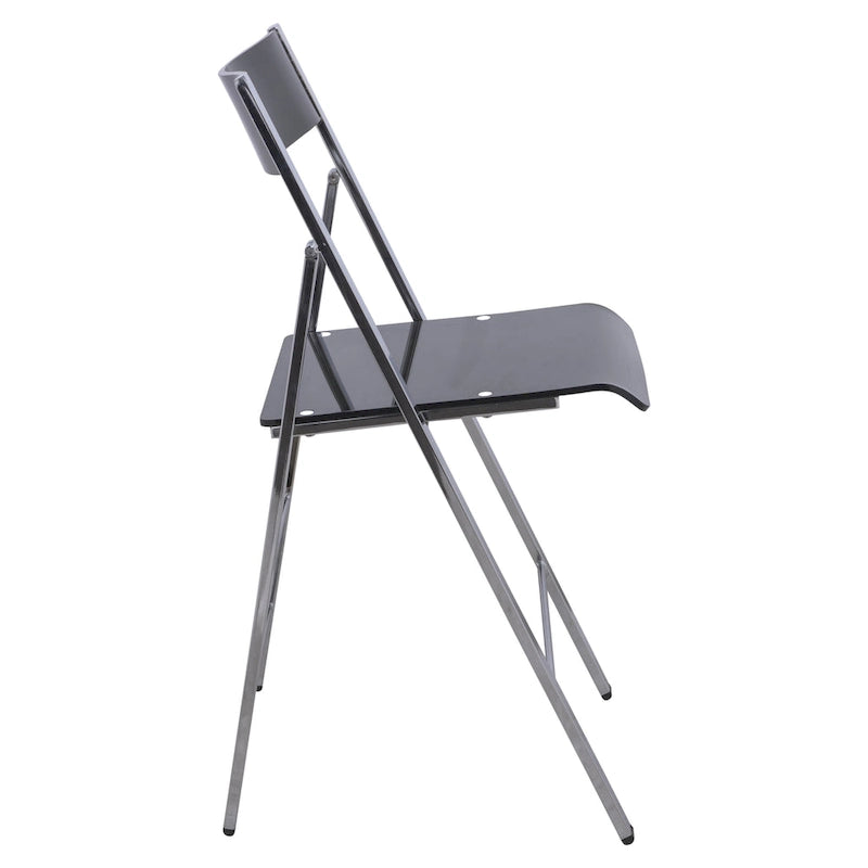 Menno Modern Acrylic Foldable Dining Chair with Sturdy Chrome Frame for Indoor Outdoor Events Party Office Kitchen