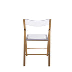 Menno Modern Acrylic Foldable Dining Chair with Sturdy Chrome Frame for Indoor Outdoor Events Party Office Kitchen