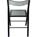 Menno Modern Acrylic Foldable Dining Chair with Sturdy Chrome Frame for Indoor Outdoor Events Party Office Kitchen