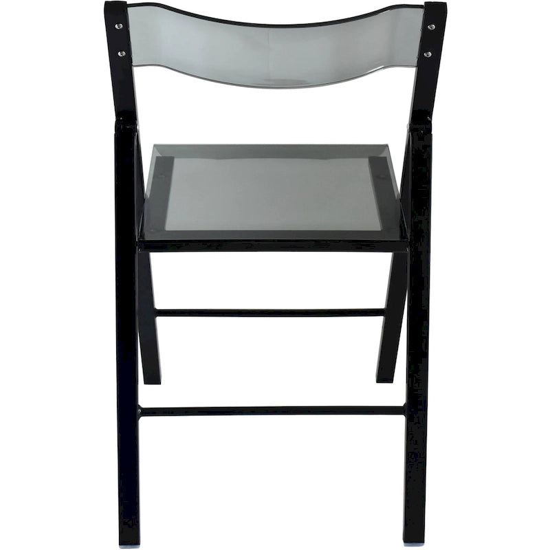 Menno Modern Acrylic Foldable Dining Chair with Sturdy Chrome Frame for Indoor Outdoor Events Party Office Kitchen