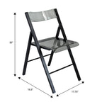 Menno Modern Acrylic Foldable Dining Chair with Sturdy Chrome Frame for Indoor Outdoor Events Party Office Kitchen